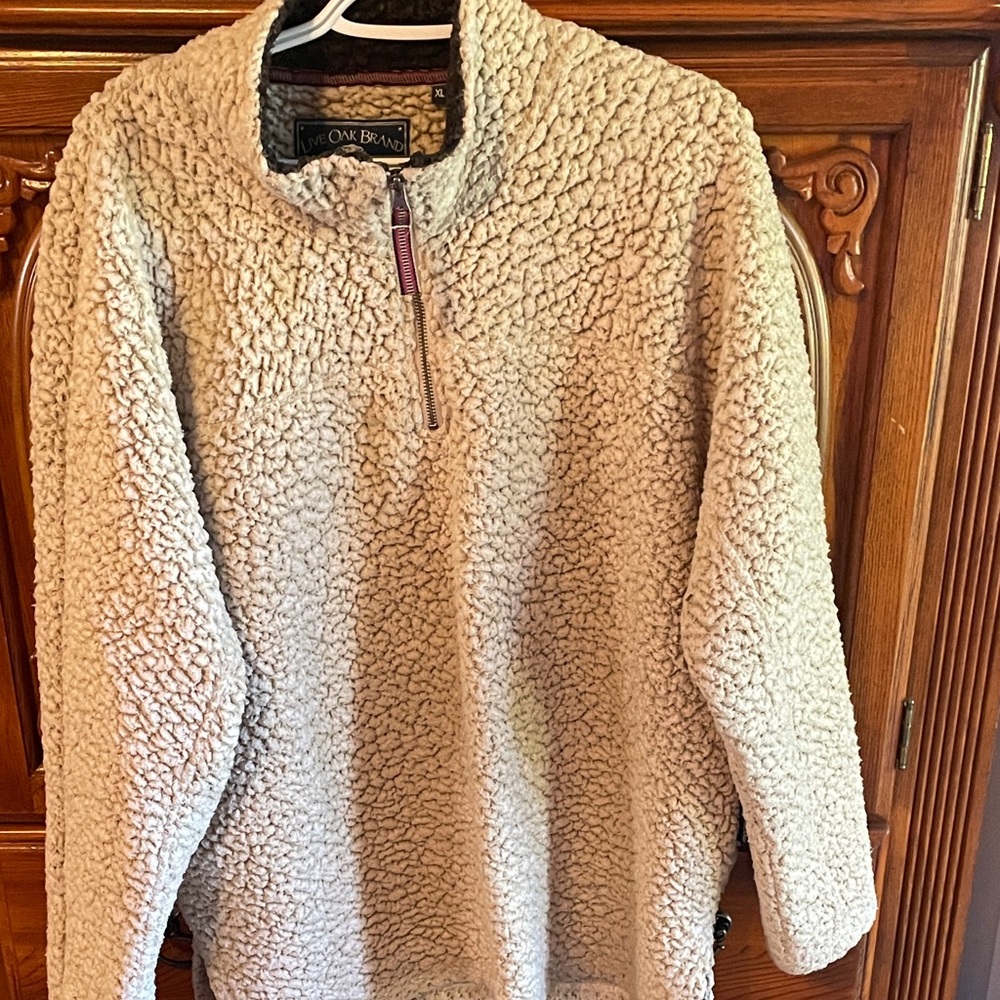 True Grit Cream Sherpa Pullover Jacket